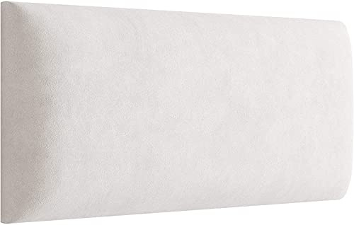 MARTHOME Tappezzeria da testiera Pannello da parete Cuscino 3D in tessuto di velluto, morbido vellutato, elegantemente brillante-da fissare a parete, pannello tappezzato (crema 01, 60 x 30 cm)