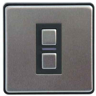 Lightwave LP21 Smart Dimmer, 1 Gang, Works with Alexa, Google Assistant, HomeKit, iOS & Android Compatible - Stainless Steel