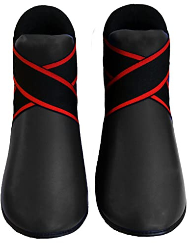 Semi Contact Kick Boxing Cut Boots Taekwondo Martial Arts Sparring Shoes Kombat (Medium, Black)