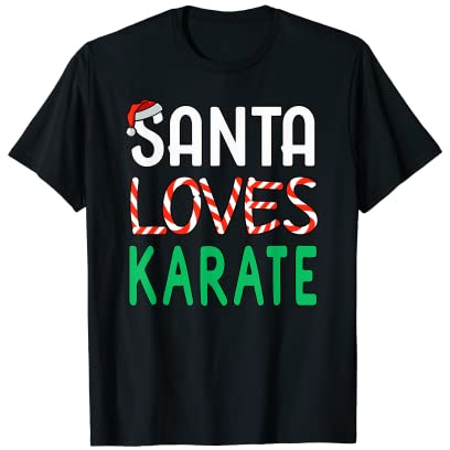 Cadeau de Noël pour karaté – Père Noël amusant aime le karaté T-Shirt