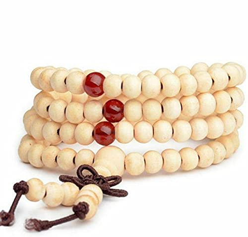 HONGE Gebetsperlen-Armband, tibetischer, buddhistischer Rosenkranz, Charm, Meditationskette, Yoga, Glücksbringer, Holzarmband für Damen und Herren