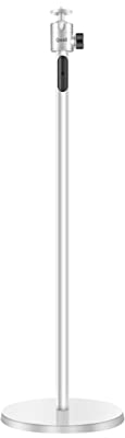 Qwall Supporto da pavimento per proiettore (argento),treppiede per proiettore supporta vari tipi di proiettori,Lega di alluminio forgiata, 35cm-100cm,quattro altezze regolabili,Ruota di 360°