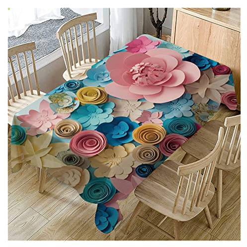 ZZSRJ 3D -Tischdecke geschnitztes Blumenmuster wasserdichtes Tischdeckel Rechteckige Picknick -Matten -Wohnmantel Mantel (Color : A4, Specification : 70x70cm)