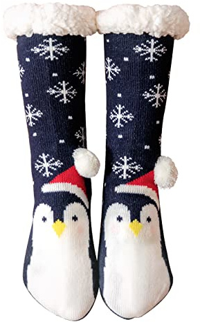ZAKASA Calze Pantofola Antiscivolo Donna: Invernali Termica Morbidi Divertenti Calzini da Casa Caldo Animale Modello Per Mamma Natale Regali 1 Paio EU 35-41