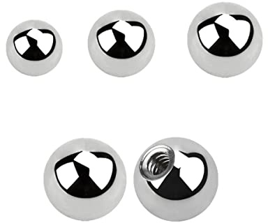 0,8 mm Schraubkugel Piercing Kugel Ersatz Silberfarben Zubehör Ohr Lippe Nase 2,5 mm