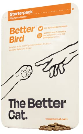 The Better Cat Super Premium Trockenfutter für Katzen | Getreidefreies Katzenfutter Trocken | Hoher Fleischanteil | Ohne Zucker | Mit Probiotika (400g, Huhn)