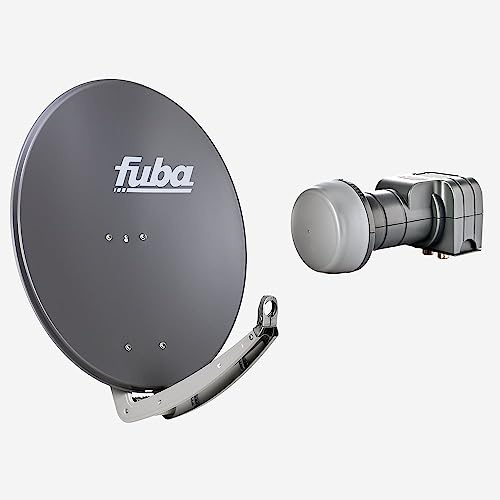 Fuba Sat Anlage 2 Teilnehmer | DAA 780 A Satellitenschüssel 80cm Alu anthrazit (Testergebnis: ausgezeichnet)* + Fuba DEK 217 Twin LNB 2 Teilnehmer (DVB-S2, HDTV, UHD 4K/8K, 3D) mit LTE-Störfilter