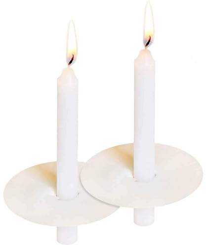 Church Candles with Drip Protectors, Box of 50 Candles, Devotional Candlelight Vigil Service Taper Candles, Smokeless,Unscented White 5 X 1/2