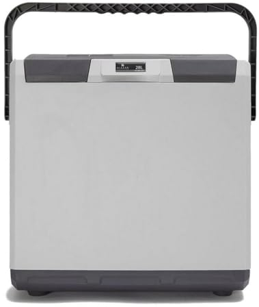 Hi-Gear 28 Litre Cooler with Integrated Handle, 12V In Car Socket & 240V Mains Socket, Portable, Spacious, Insulated, 28L Electric Cool Box, Camping, Travel, Picnics, Festivals, Caravan, Grey