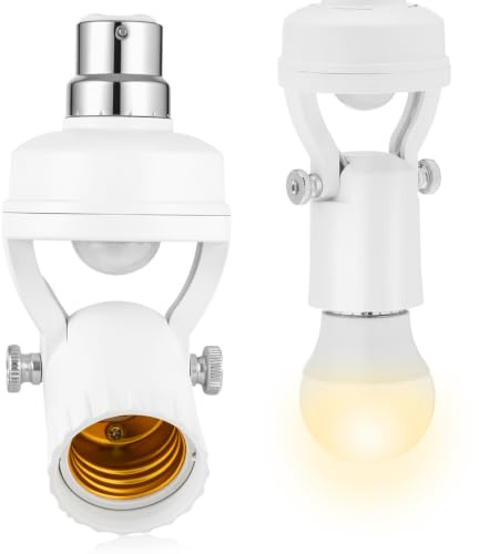 Gadpiparty Infrared Motion Sensor Lamp Holder B22 Screw Base | , White Finish, 1 X Sensor Light Holder, Adjustable Design