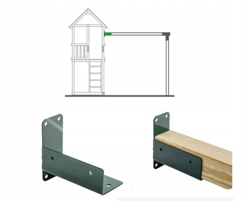 GigiToys® Schaukelverbinder grün | Universal 90-125 mm|Schaukelwinkel zum Vierkant Balken | Halterunge für Spielplatz | Pfostenverbinder für Gartenschaukel | Pulverbeschichtet | Wandverbinder