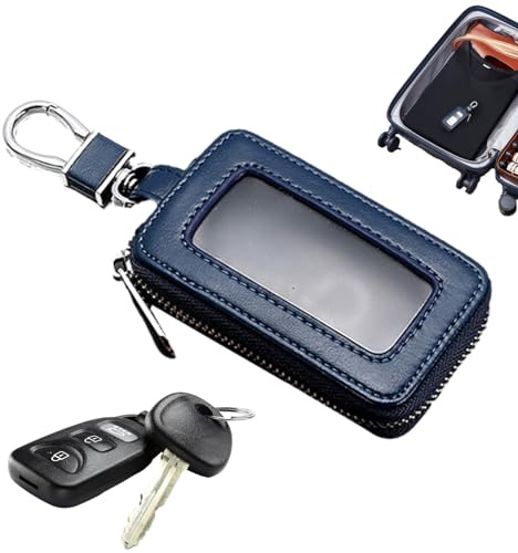 Faraday, custodia protettiva per chiavi 'auto, antifurto, RFID, con chiusura a cerniera, con fodera in pelle sintetica, con blocco del segnale, per telecomando auto, 9 x 6 x 2 cm