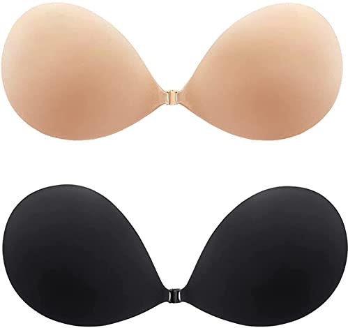 Manxing Reggiseno Push Up Invisibile Adesivo Silicone Senza Spalline Schiena Scoperta Nuda Bra Push Up Adesivo Silicone Senza Spalline