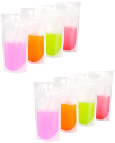 XSEXO 50 Unidades de Bolsas para Batidos - Bolsas para Bebidas a Prueba de Fugas - recipientes Reutilizables para Bebidas para congelar zumos, Bebidas frías y Calientes