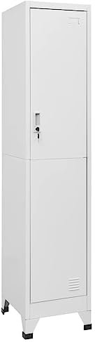 LVHUIDEH Schließfachschrank mit 1 abschließbaren Tür, Schließfach, Wertfachschrank Spind, Metallspind, Umkleideschrank, Industrielle Stil, Robust und Langlebig, 38 x 45 x 180 cm Stahl