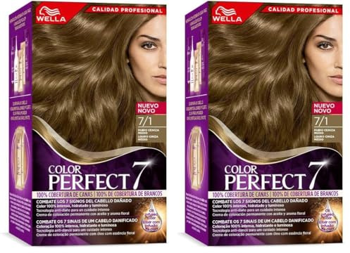 Wella Color Perfect - Tinte de Coloración Permanente para un Cabello Hidratado y Luminoso - Tonos Rubio Ceniza Medio (Paquete de 2)