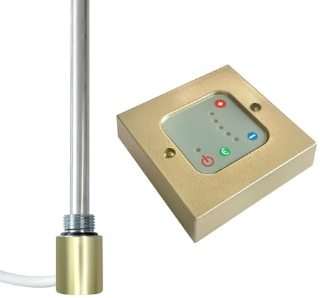 Brass 600W Electric Element & Thermostatic Wall Controller for Radiator Towel Rail Bathroom Electric Heating