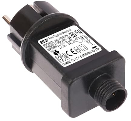 Transformador LED CZJUTAI JT-DC24V6W IP44 Alimentación para éclairage de Noël de 24 V 6 W – Prise européenne, Socle à vis, DC24V6W [E460]