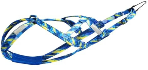 QAUUCP Hunde Zuggeschirr X Back Zuggeschirr for Hunde, Schlittengeschirr for mittelgroße und große Hunde, Bikejöring-Übung(Blue Medium)