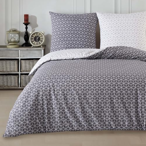 Buymax® Copripiumino Singolo 135x200 cm in 100% Cotone – Set 4 Pezzi con 2 Federe 80x80 cm – Tessuto Renforcé, Certificato OEKO-TEX, Chiusura con Cerniera