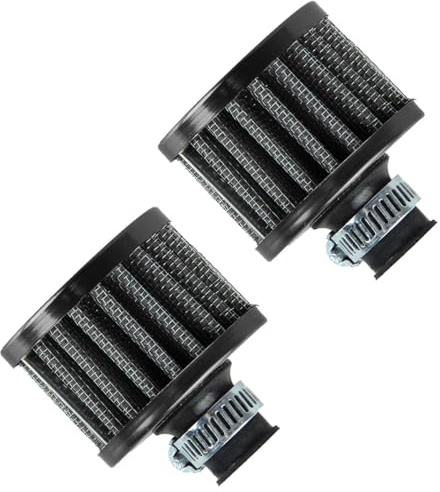 MOCNT 2 Pièces Filtre à Air 12mm Filtre d'admission d'air de Voiture Filtre de Reniflard de Turbo Filtre d'admission d'air Froid pour Moto Filtre d'entrée Air Filtre Carter Huile Noir