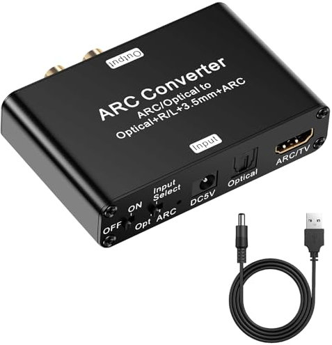 HDMI ARC Adapter 3.5mm 192Hz Profi-Dekodierkraft ARC Audio Extraktor Koaxiale RCA Analog zu Digital Audio Konverter DAC Audio Wandler Analog To Digital für TV Kopfhörer Soundbar Verstärker
