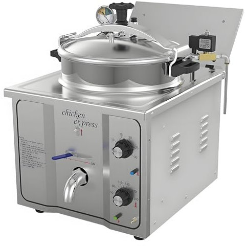 Freidora a Alta Presión 16L 3000W para Pollo Frito, Freidora Eléctrica de Mesada Comercial, Máquina Profesional de Pollo Frito en Acero Inoxidable para Cocinas Industriales
