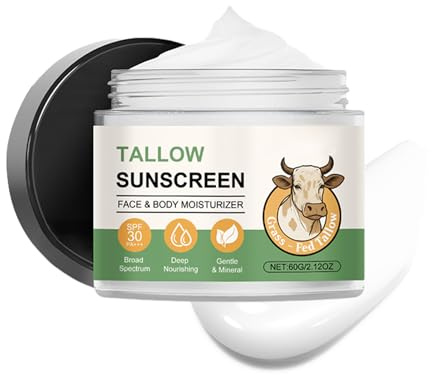 Crema Solare, Lozione Solare Protezione Solare SPF 30+, Protezione Solare Naturale Con Ossido Di Zinco, Non Grasso, Per Viso E Corpo 60 g