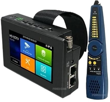 Tester per telecamere a circuito chiuso, Tester CCTV IPC1800SN Tester analogico 4 pollici 5 in 1 8MP TVI AHD CVI e tester telecamera IP 4K H.265 con monitor POE/IP tracciante cavi