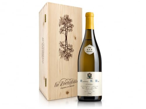 Lo Zoccolaio - Vino Bianco- Langhe DOC Chardonnay 'Re Noir' in Cassa di Legno - Confezione Regalo - 1 x 750 ml
