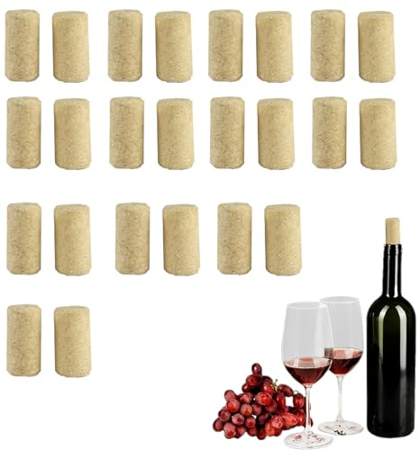 Hinapan 24 Stück Naturkorken, Weinkorken und Flaschenkorken (21mm x 39mm), Wiederverwendbare Korkstopfen für Wein, Bier und Champagner, Ideal zum Basteln, DIY, Dekorieren