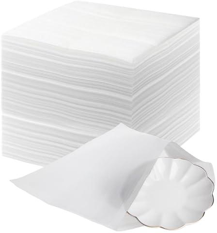 Vaskula 100 Stück Verpackungsmaterial 30 x 30cm Luftpolsterfolie Umzugsfolie für Möbel Polsterfolie Stoßfest Schaumfolie Perlen Baumwolltaschen Verpackungsfolie für Geschirr Glas Umzug
