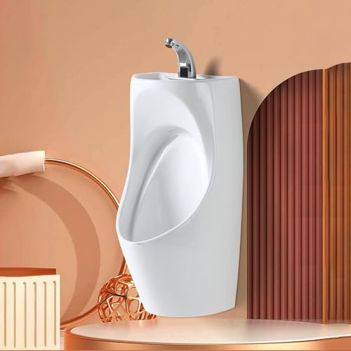POWRZZZY Gewerbliches Spülurinal Automatisches Sensor-Urinal für Männer Auslaufsicheres Urinal aus Keramik Ultraflaches Hocheffizientes Gewerbe-Urinal für Bars Hotels