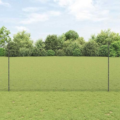 Clôture de jardin pour chien - Avec poteaux - En acier - Gris - 1,6 x 10 m - Pour balcon, terrasse, arrière-cour - Robuste