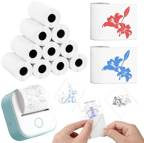 12 Rotoli Carta per Stampante Termica,Carta per Mini Stampante Adesivi,Stampa Istantanea Carta Termica,Etichette Adesive Stampabili Autoadesive,per tutte le mini fotocamere,carta per stampante termica