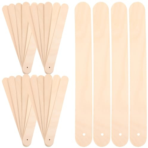 HOMSFOU Palitos de Helado de Madera para Manualidades 150 X 18 Mm, Palos Anchos para Helados Caseros, Paquete de 50 Unidades, Herramienta Práctica para Moldes de Paletas de Hielo