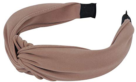 axy Breiter Haarreif mit raffinierten Knoten-Vintage-Wunderschön Stirnband Haarschmuck Damen Haarreifen HR34b Stil A (Stil A - Beige)