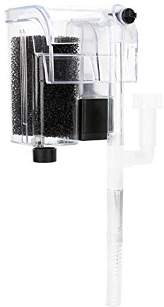 SENZEAL Außenfilter Aquarium Acryl Rucksackfilter 3-in-1 Wasserfall Hang on Filter Aquarium mit Filter Baumwolle für Wasserzirkulation Durchsichtig 3W