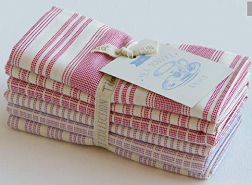 Tilda-Tea Towel Basics Fat Quarter Bundle, Color Red Plum