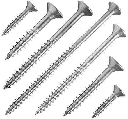 Edelstahl Spanplattenschrauben Torx Holzschrauben - 5,0 x 45 mm - 100 Stück/VA A2 V2A / Teilgewinde/TX/Senkkopf/schrauben-niro