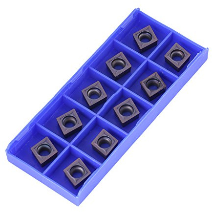 Inserti per tornitura in metallo duro, inserti per punte in metallo duro 10pcs Inserti per tornio con taglierina lama con scatola CCMT09T304 VP15TF, 0,55 x 0,35 x 0,16 pollici, inserti per tornio CNC