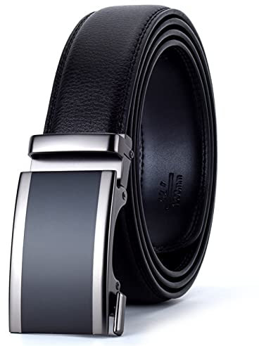 ZXF Herren Gürtel Fashion Alloy Automatische Buckle Qualität Leder-Luxus Man Gürtel Gürtel (Belt Length : 110cm, Color : Black)