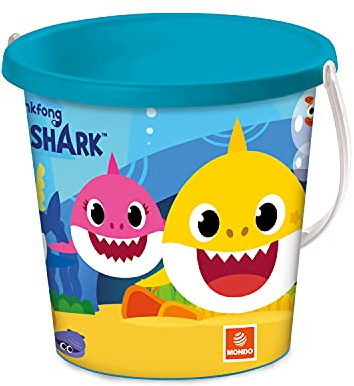 Mondo Toys - Bucket Baby Shark - Sandeimer ø17 cm - Strandspielzeug für Kinder ab 3 Jahren - 28644