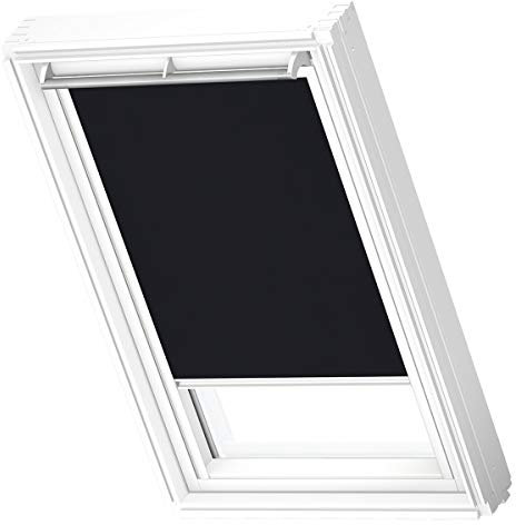 VELUX Original Dachfenster Sichtschutzrollo für PK08, Schwarz, mit weißer Führungsschiene
