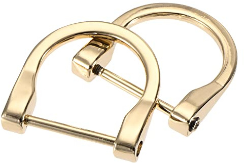 sourcing map 6 Stück D-Ringe Schrauben in Schäkel 29x25mm Gold | Hochwertige Zinklegierung, galvanisiert, rostfrei und langlebig. Einfache Montage mit Schraubendreher.