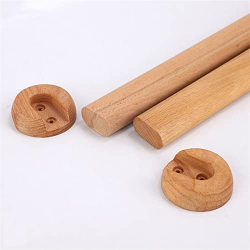 GQQG Kit ovale Kleiderschrankstange | Kleiderstange 1 Stück - Hölzern Schrank-Stange Schrankrohr | Länge 400-1200 mm | Stange für Garderobe und Nische (Blanco : Wood Wax Oil, Size : 90cm/35.4Inch)