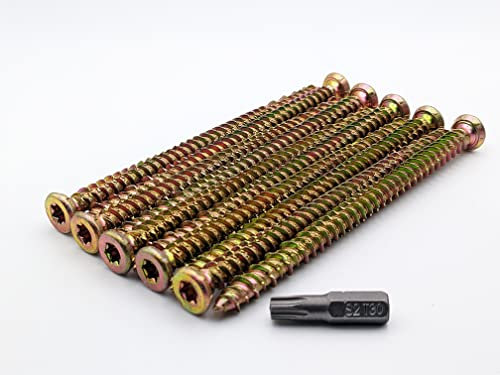 7,5 x 132 mm (boîte de 100) Fixations de cadre en maçonnerie/béton, chevilles à visser directement dans la brique, la pierre naturelle, les portails vers les poteaux en béton, etc