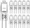 SINCHEREU Lampada Alogena G4 12V 10W, 5 Lampadine a Luce Bianca Calda G4 12V 20W, Durata 3000 Ore, Alta Luminosità 300lm, Base a Doppio Perno G4, Dimmerabile G4