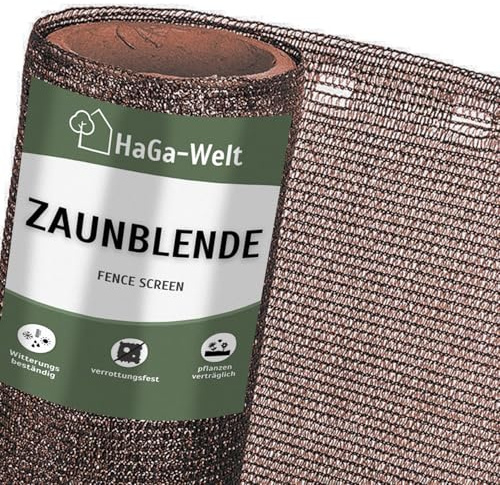 HaGa Zaunblende 0,9m x 10m mit 85% Schattierwirkung in braun – Balkon Sichtschutz & Terrassen Sonnensegel – Hitzeschutz & Sonnenschutz für Pflanzen – Wetterfest & Temperaturbeständig