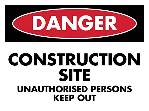 Warnschild Gefahr Baustelle Unbefugte Fernhalten Personalisierte Warnmarkierung Retro Dekoschild 20X30Cm, Infoschild